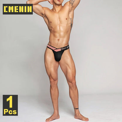 CMENIN Men's Underwear High Cut Bikini Jockstrap Underwear Gradient Elastic Band