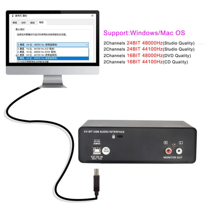 FREEBOSS PC Recording Sound Card Drive Free 5 Channels DIR Monitor Computer External Audio Interface Guitar ASIO4ALL Mac OS UC26