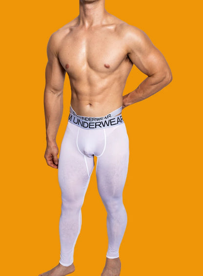 Thermal Clothing For Men Thin Underwear Men's Thermal Pants Ice Silk Sexy Tight Leggings Hot Man Lnner Wear Personality Cueca