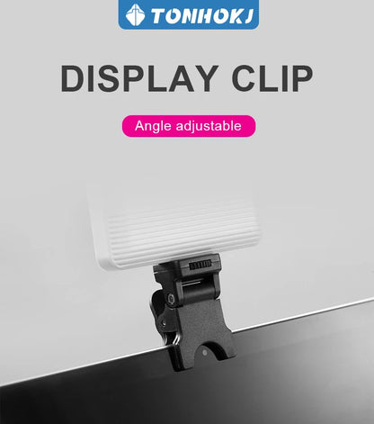 Clip LED Light Panel for Phone/Laptop/Tablet/Computer, Bi-Color Portable Clip Camera Light with Dimmable 2500-6500K with 2000mAh