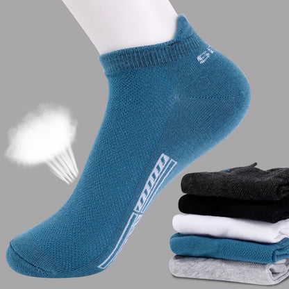 Men Cotton Socks Summer Sports Breathable Ankle Socks High Quality Mesh Casual Athletic Thin Cut Short Plus Size 38-45