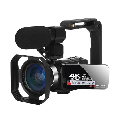 4K Professional Video Camera 48MP Ultra HD WiFi Vlog Live Stream Camera for YouTube 18X Digital Zoom 3.0" Touch Screen Camcorder