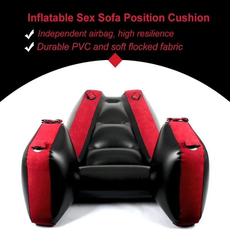 Love Seat Pillow For Positions Inflatable Seats Pillow For Couple Pvc Furniture Inflatable Portable Fun Exotic Red Sofa Bed