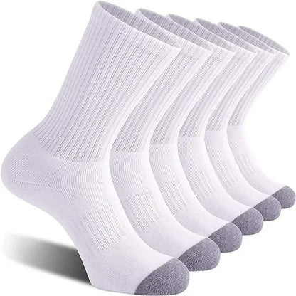 10 Pairs Plus Size Men Crew Socks EUR 39-47 High Tube Cotton Sports Socks Runing Football Soccer Athletic Socks White Black