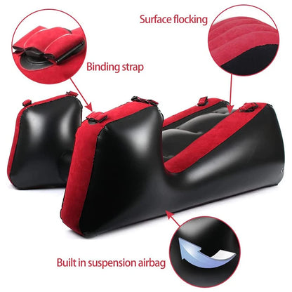 Love Seat Pillow For Positions Inflatable Seats Pillow For Couple Pvc Furniture Inflatable Portable Fun Exotic Red Sofa Bed