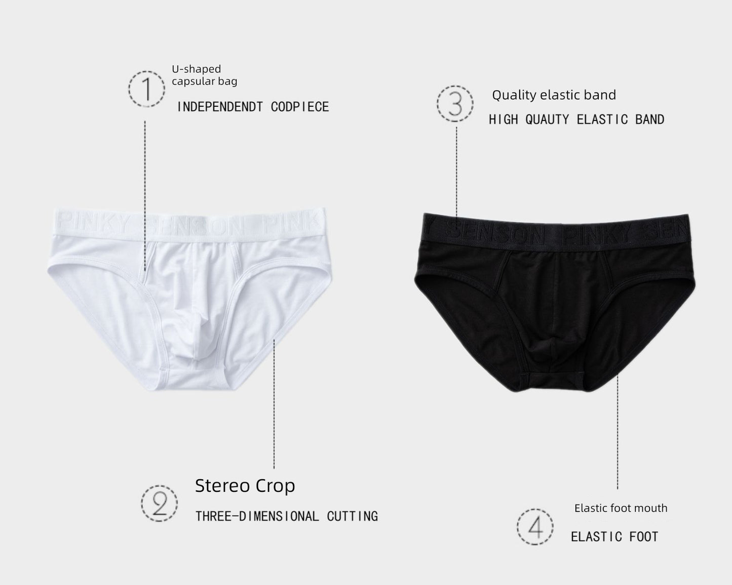 2-Piece Comfortable Men's Youth Underwear