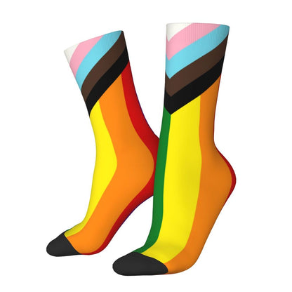 Gay Bear Paw Flag GLBT Mens Crew Socks Unisex Fun LGBT Lesbian Spring Summer Autumn Winter Dress Socks