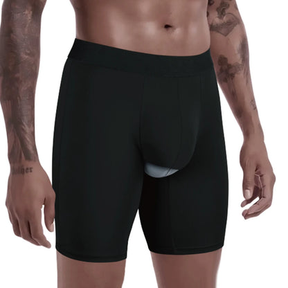 Men's Silk Separate Pouch Long Legs Underwear