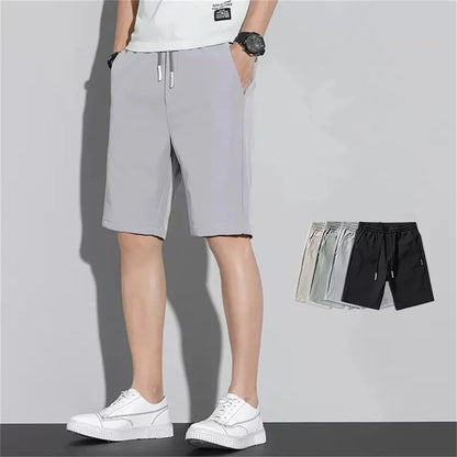 Fashion Shorts Men Pants Summer Beach Pants Casual Running Sports Shorts Streetwear Male Ice Silk Big Size Fitness Short Pants