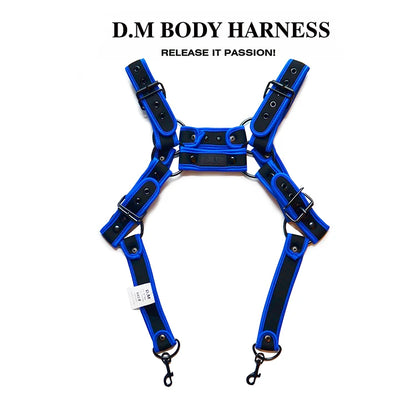 Punk Style Men Lingerie Shoulder Strap Hot Male Gay Sexual Body Chest Harness Metal Conjoined Buckle Belt for Costume Party