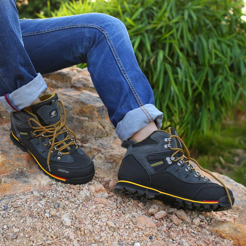 Men Hiking Shoes Waterproof Leather Shoes Climbing &amp; Fishing Shoes New Outdoor Shoes Men High Top Winter Boots Trekking Sneaker