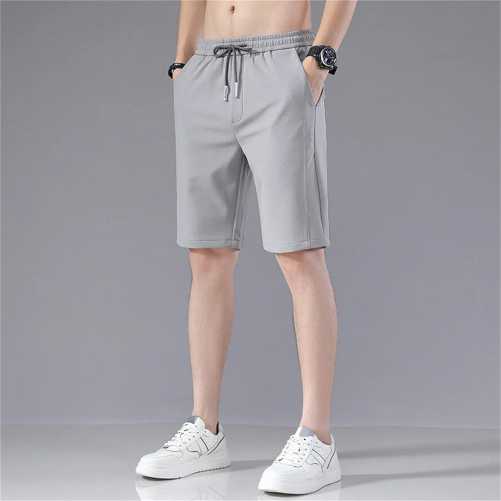 Fashion Shorts Men Pants Summer Beach Pants Casual Running Sports Shorts Streetwear Male Ice Silk Big Size Fitness Short Pants