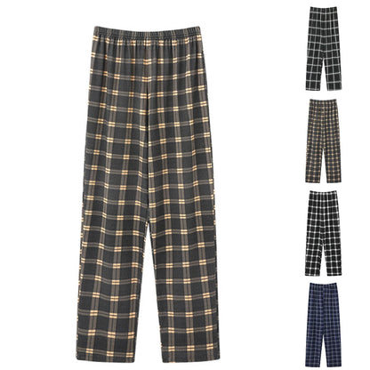 Mens Cotton Flannel Plaid Pajama Sleep Pants Lounge Bottoms Trousers Nightwear Comfort Men Winter Warm Long John