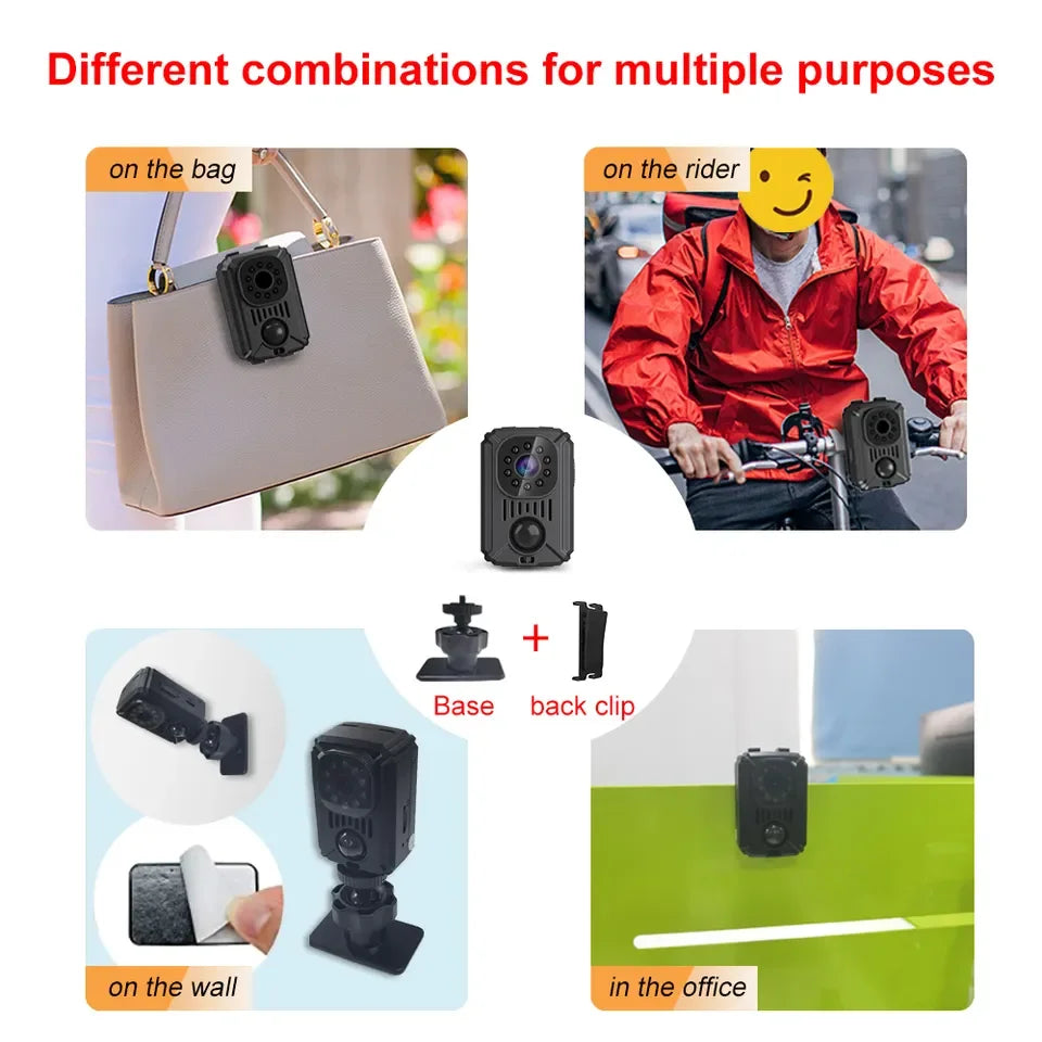 MD31 Full 1080P HD Mini Camera Camcorder Body Worn Police Cam 180° Rotating Bike Camera Sports DV Car DVR Audio Video Recorder