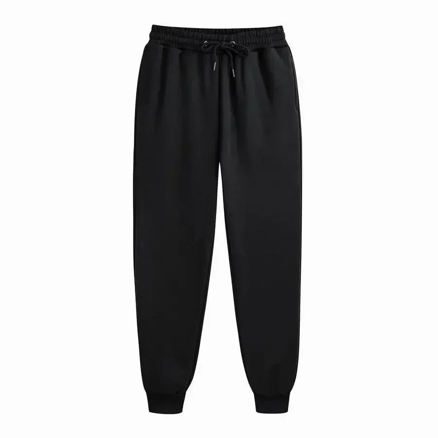 Mens Casual Print Sweatpants Fashion Autumn Winter Fleece Pants Tracksuit Gym Sports Jogger Drawstring Trousers Loose Streetwear