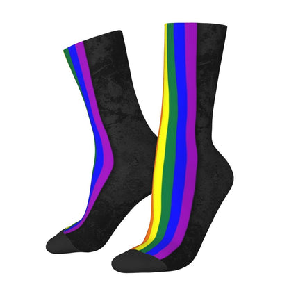 Gay Bear Paw Flag GLBT Mens Crew Socks Unisex Fun LGBT Lesbian Spring Summer Autumn Winter Dress Socks