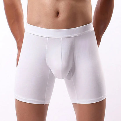 Men's Middle Leg Breathable Cotton Boxer Briefs