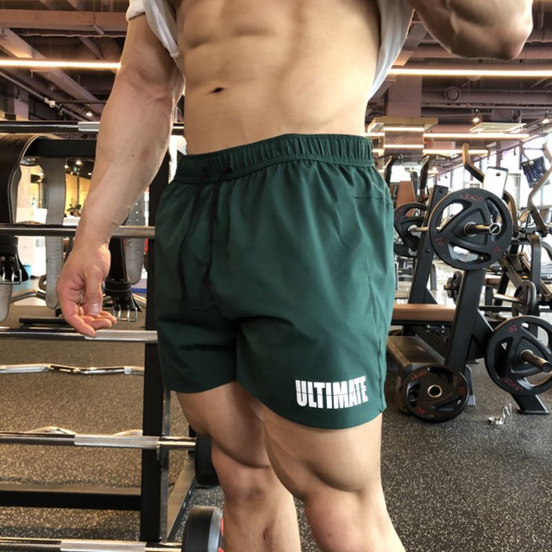 Sports Fitness Shorts Brother Three Quarter Pants Quick Dry Breathable Elastic Muscle Men Weight Dog Squat Plus Size M-3XL