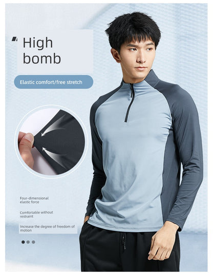 Men's Long-Sleeved Outdoor Track Football Basketball T-shirt