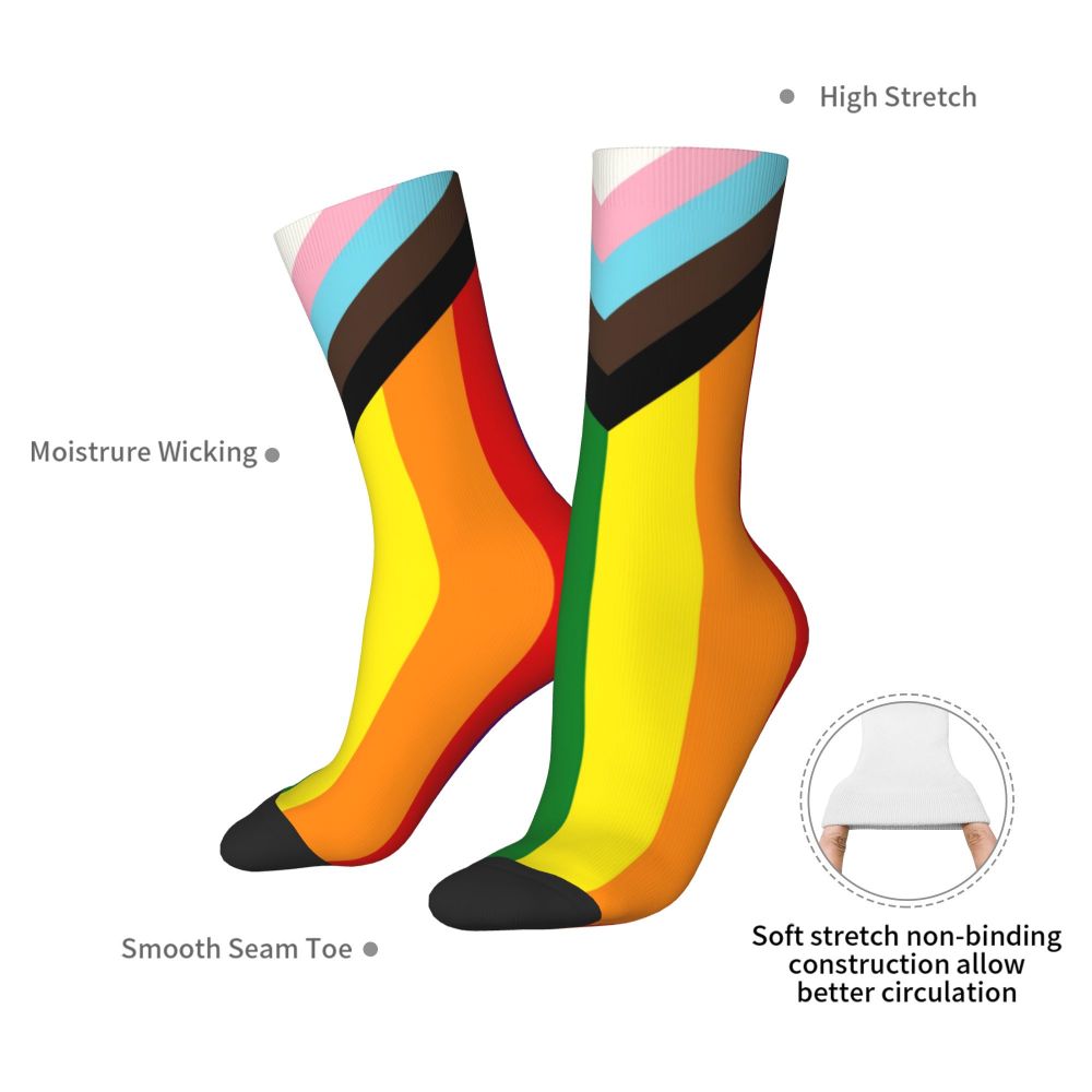 Gay Bear Paw Flag GLBT Mens Crew Socks Unisex Fun LGBT Lesbian Spring Summer Autumn Winter Dress Socks