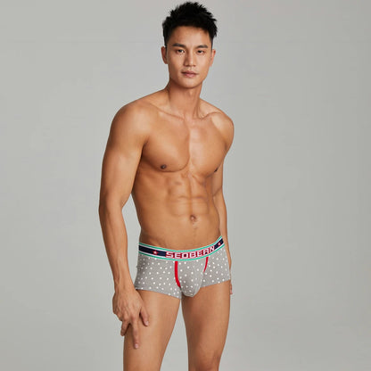 New SEOBEAN Men's Low Rise  Cotton Sexy Boxer Brief Underwear