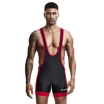 Men's Slim One Piece Bodysuit Shaper Wrestling Singlets Jumpsuits Sexy Underwear Bodywear Sports Bodybuilding Singlets Onesie