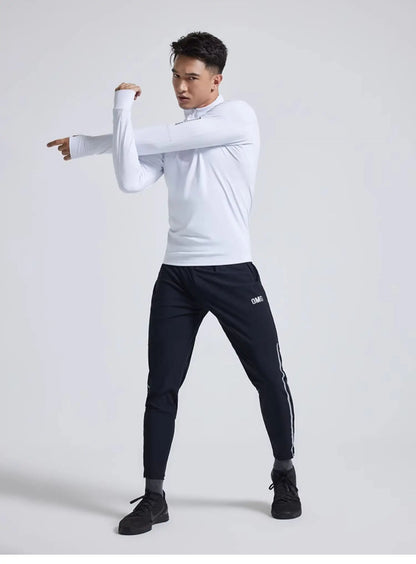 Men's Sports Fitness Long Sleeve Top Zipper neck Streetwear