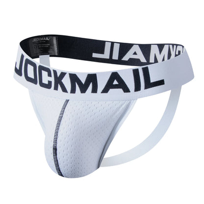 Jockmail Men Underwear Thong Jockstrap Backless Breathable Mesh Cuecas Gay Jock Strap Homme Slip Erotic String Homens Tangas