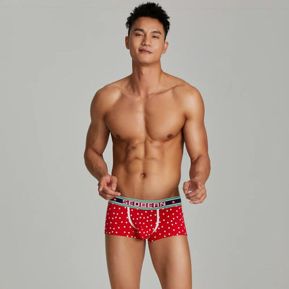 New SEOBEAN Men's Low Rise  Cotton Sexy Boxer Brief Underwear