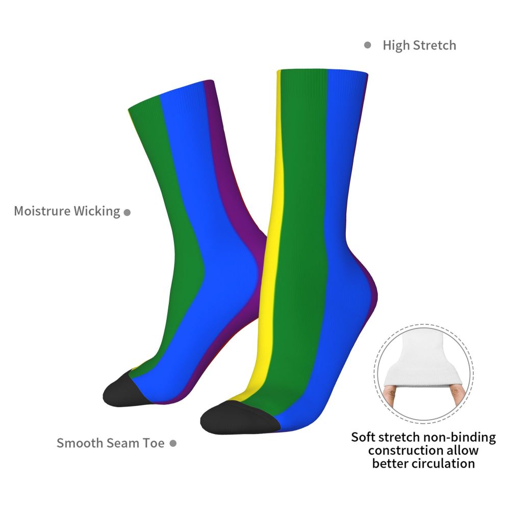 Gay Bear Paw Flag GLBT Mens Crew Socks Unisex Fun LGBT Lesbian Spring Summer Autumn Winter Dress Socks