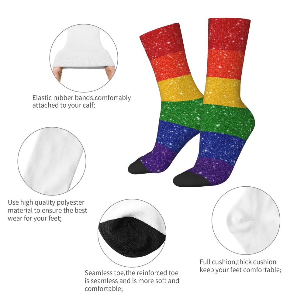 Gay Bear Paw Flag GLBT Mens Crew Socks Unisex Fun LGBT Lesbian Spring Summer Autumn Winter Dress Socks