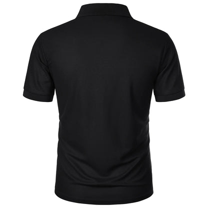 Mens Casual Short Sleeve Tops Button V-Neck Muscle Fitness Workout Blouse Tee