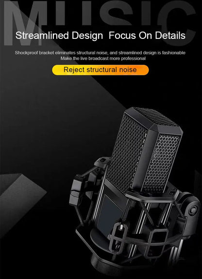 Professional Podcast Music Studio Recording Karaoke Condenser Microphone Game Live Broadcast KTV Sound Audio Card Kit for Stream