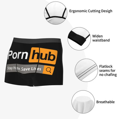 Custom Male Funny Porns Hub Underwear Boxer Briefs Breathable Shorts Panties Underpants