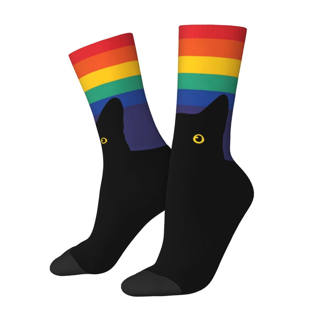 Gay Bear Paw Flag GLBT Mens Crew Socks Unisex Fun LGBT Lesbian Spring Summer Autumn Winter Dress Socks