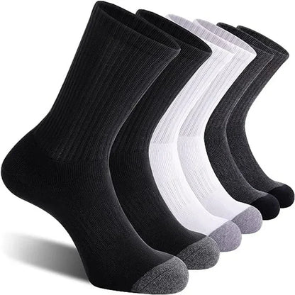 10 Pairs Plus Size Men Crew Socks EUR 39-47 High Tube Cotton Sports Socks Runing Football Soccer Athletic Socks White Black