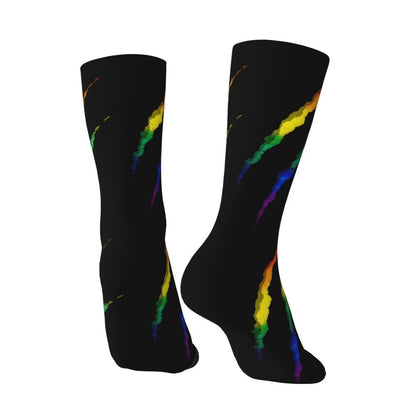 Gay Bear Paw Flag GLBT Mens Crew Socks Unisex Fun LGBT Lesbian Spring Summer Autumn Winter Dress Socks