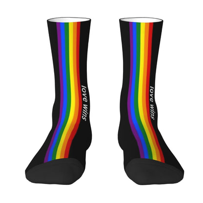 Gay Bear Paw Flag GLBT Mens Crew Socks Unisex Fun LGBT Lesbian Spring Summer Autumn Winter Dress Socks