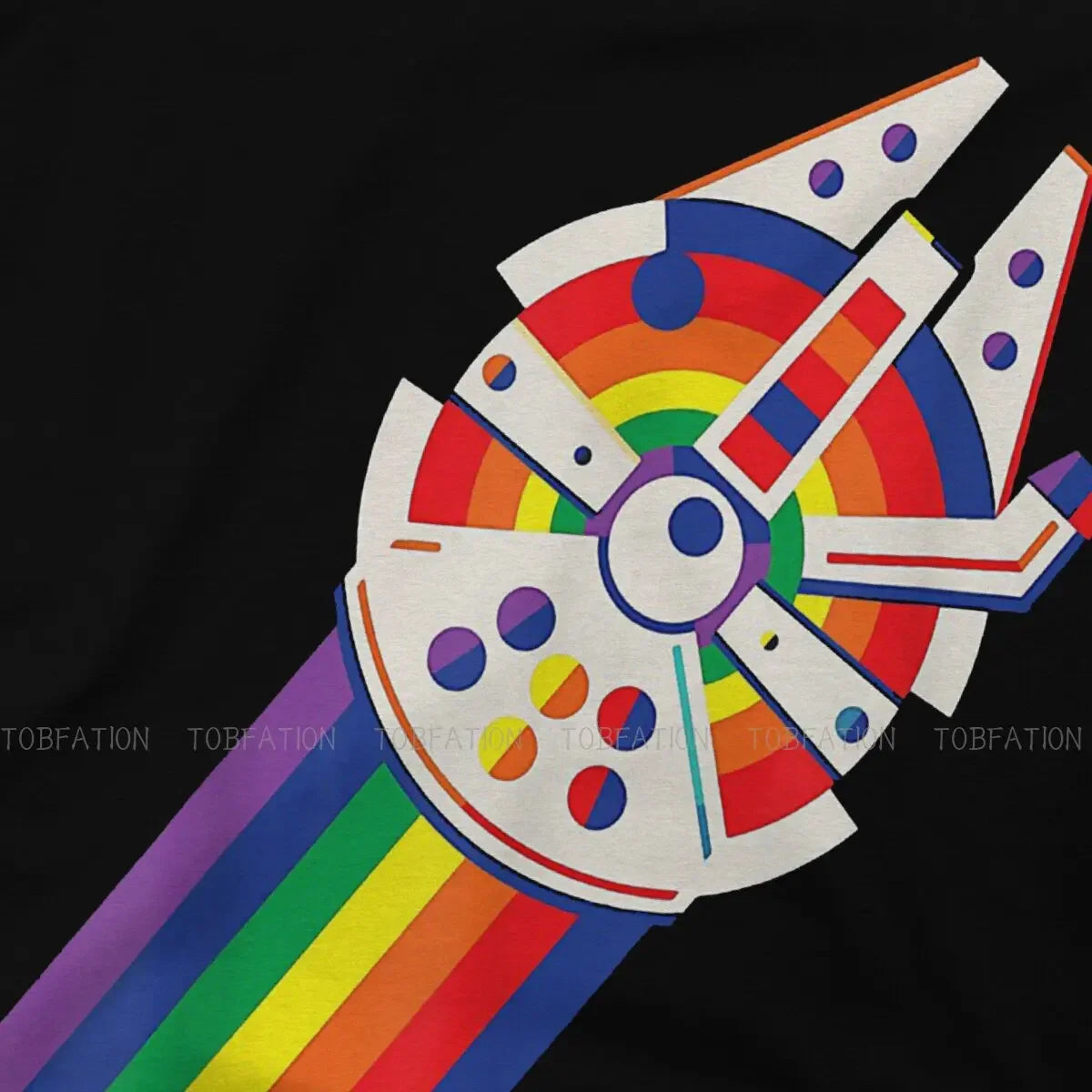 Gay LGBT Pride Love Allyship Rainbow Spaceship T Shirt Vintage Fashion High Quality Tshirt Large O-Neck  Men Clothing