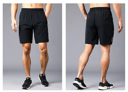 Summer Sports Shorts Men Sweatshorts Quick Dry Running Gym Beach Jogging Bottoms Men Fitness Training Pocket Zipper Shorts Pants