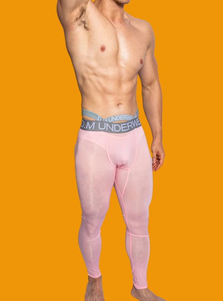 Thermal Clothing For Men Thin Underwear Men's Thermal Pants Ice Silk Sexy Tight Leggings Hot Man Lnner Wear Personality Cueca