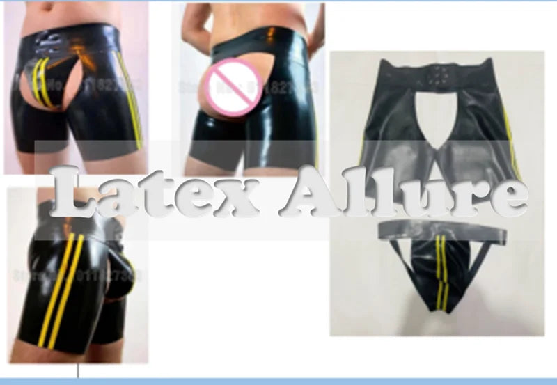 Latex Shorts Underwear Hip Hollow Out  Shorts Sexy Men&