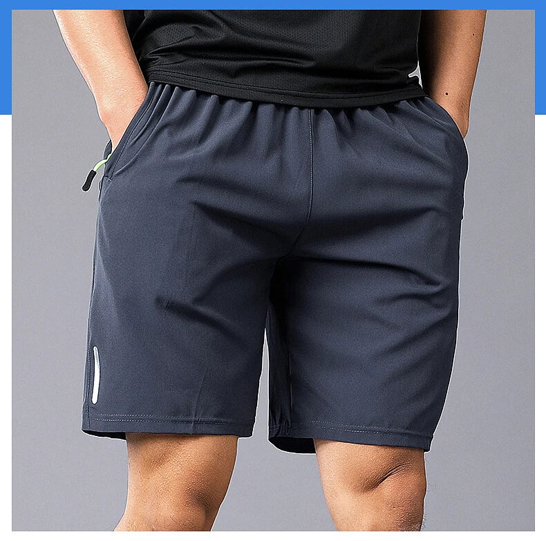 Summer Sports Shorts Men Sweatshorts Quick Dry Running Gym Beach Jogging Bottoms Men Fitness Training Pocket Zipper Shorts Pants