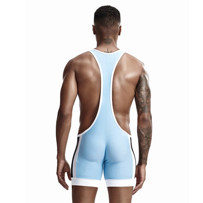 Men's Slim One Piece Bodysuit Shaper Wrestling Singlets Jumpsuits Sexy Underwear Bodywear Sports Bodybuilding Singlets Onesie