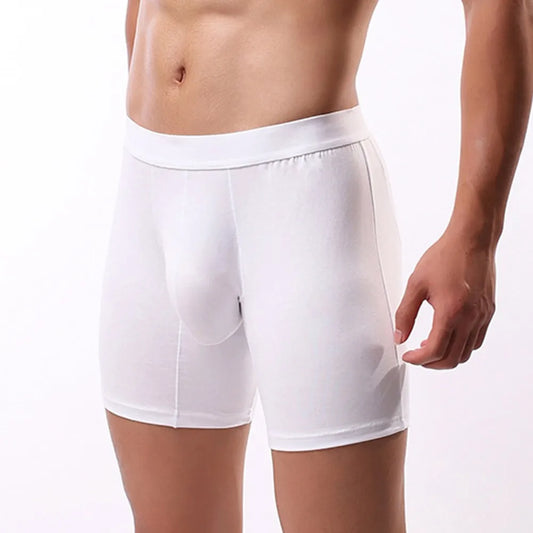 Men's Middle Leg Breathable Cotton Boxer Briefs