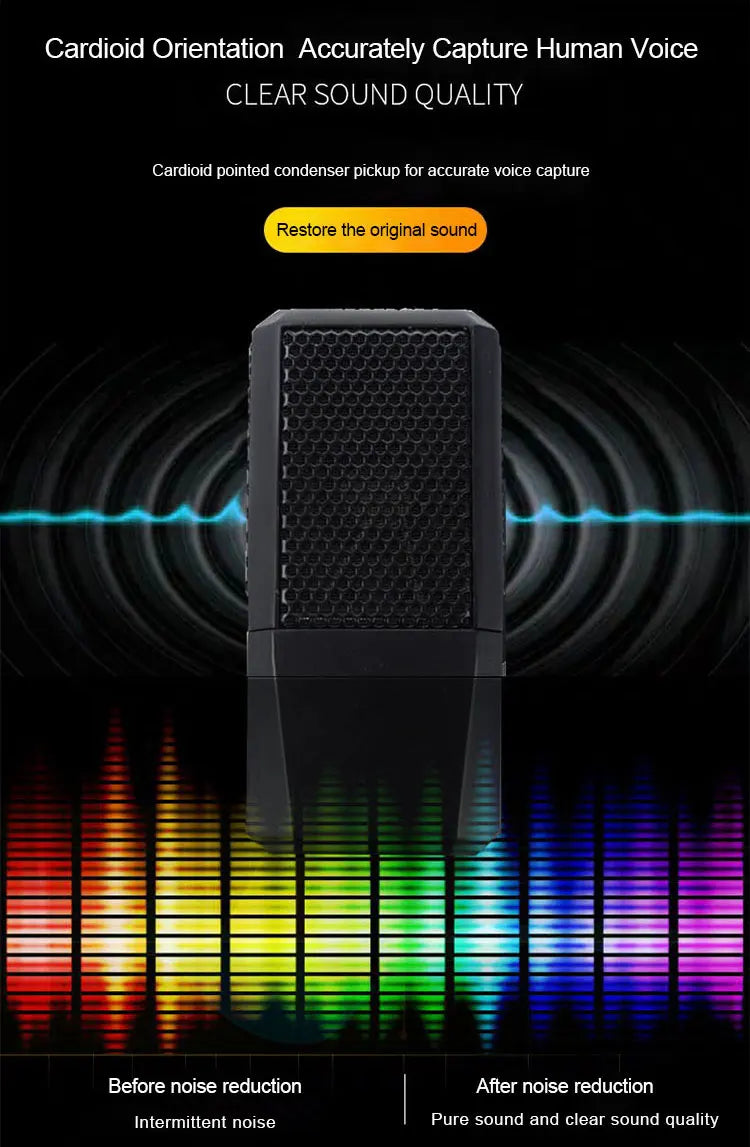 Professional Podcast Music Studio Recording Karaoke Condenser Microphone Game Live Broadcast KTV Sound Audio Card Kit for Stream