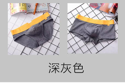 Men's underwear boxer shorts Pure cotton low waist sexy youth comfortable breathable U convex simple white boxer shorts