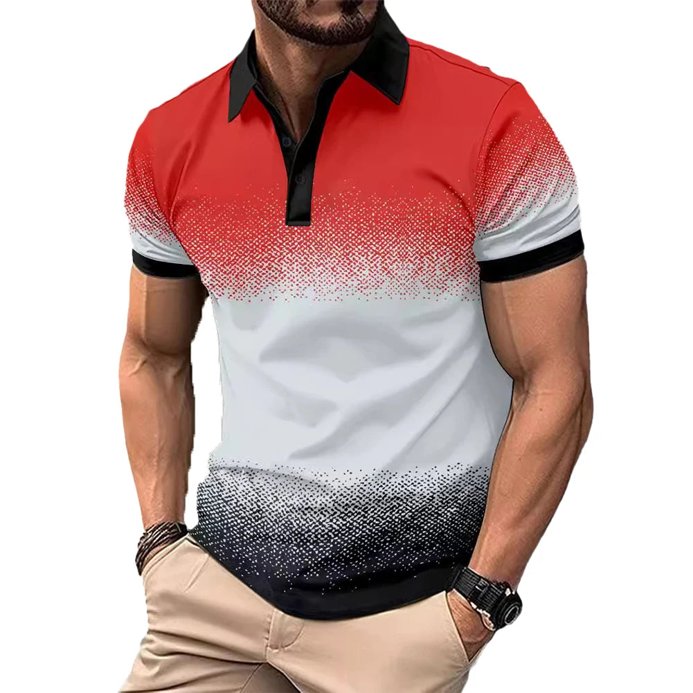 Mens Casual Short Sleeve Tops Button V-Neck Muscle Fitness Workout Blouse Tee