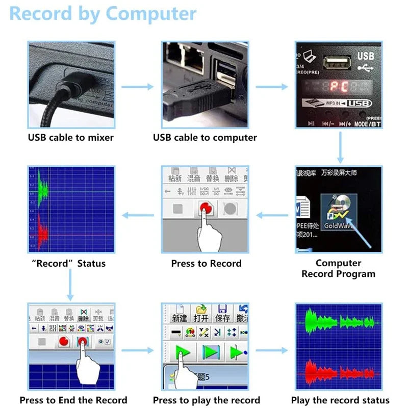 TEYUN A4 Audio Mixer 4-Channel Sound Mixing Console A8 Support Bluetooth USB 48V Power for Karaoke Party Recording Webcasting