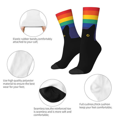 Gay Bear Paw Flag GLBT Mens Crew Socks Unisex Fun LGBT Lesbian Spring Summer Autumn Winter Dress Socks